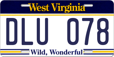 WV license plate DLU078