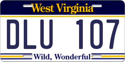 WV license plate DLU107