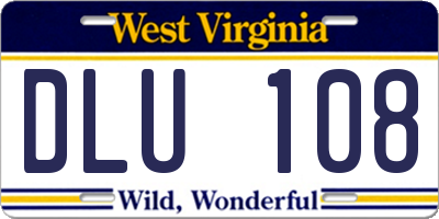 WV license plate DLU108