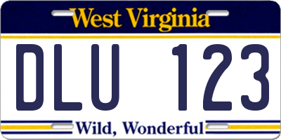 WV license plate DLU123