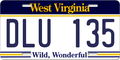 WV license plate DLU135