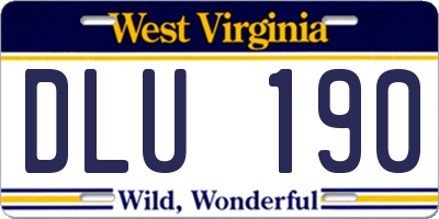 WV license plate DLU190