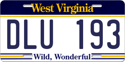 WV license plate DLU193