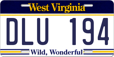 WV license plate DLU194
