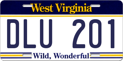WV license plate DLU201