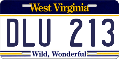 WV license plate DLU213