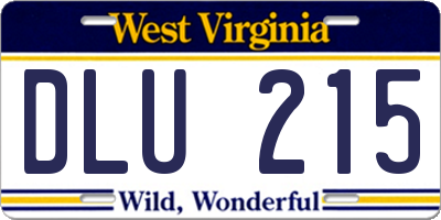 WV license plate DLU215