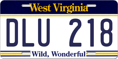 WV license plate DLU218