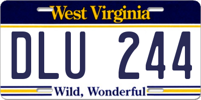 WV license plate DLU244