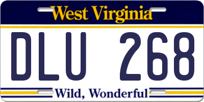 WV license plate DLU268