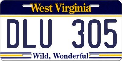 WV license plate DLU305