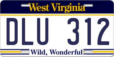 WV license plate DLU312