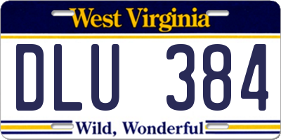 WV license plate DLU384