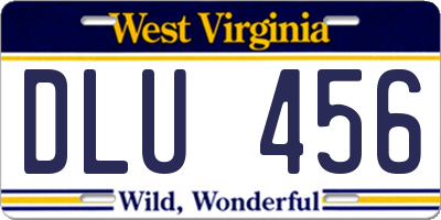 WV license plate DLU456