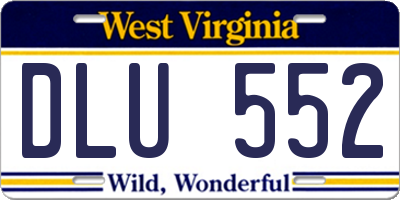 WV license plate DLU552