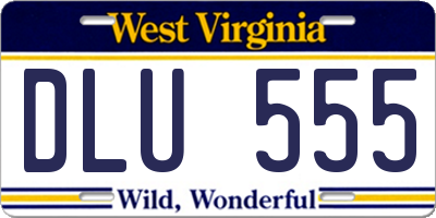 WV license plate DLU555