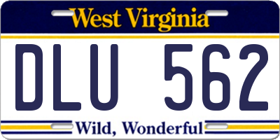 WV license plate DLU562