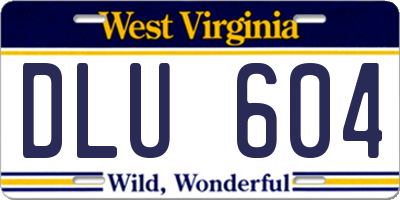 WV license plate DLU604
