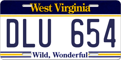 WV license plate DLU654