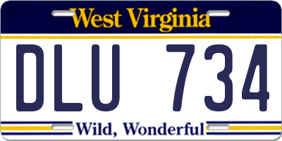 WV license plate DLU734