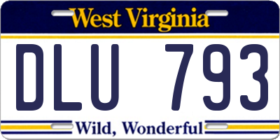 WV license plate DLU793