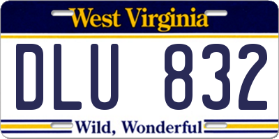 WV license plate DLU832