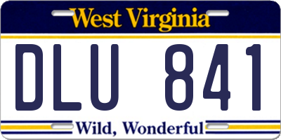 WV license plate DLU841