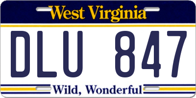 WV license plate DLU847
