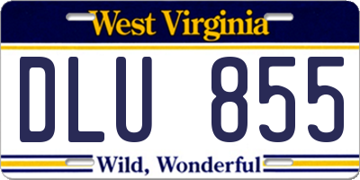 WV license plate DLU855
