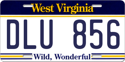 WV license plate DLU856
