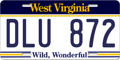 WV license plate DLU872