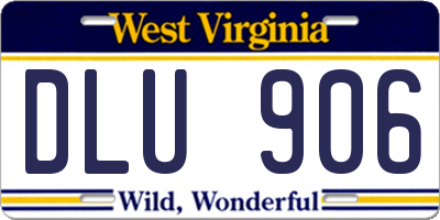 WV license plate DLU906