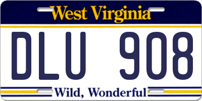 WV license plate DLU908