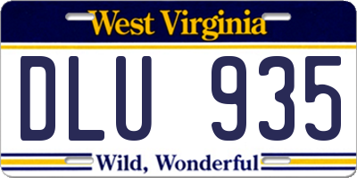 WV license plate DLU935