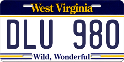 WV license plate DLU980