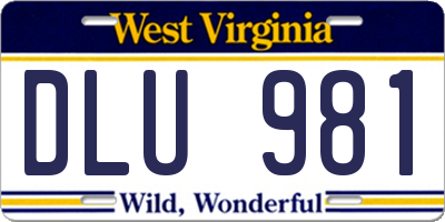 WV license plate DLU981