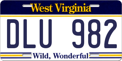 WV license plate DLU982