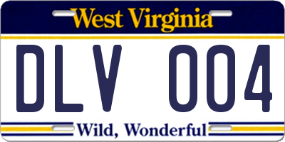 WV license plate DLV004