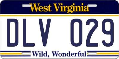 WV license plate DLV029