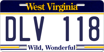 WV license plate DLV118