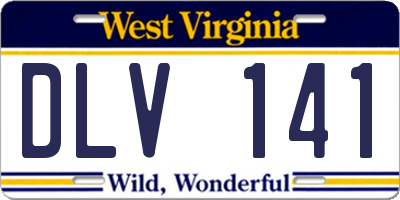 WV license plate DLV141