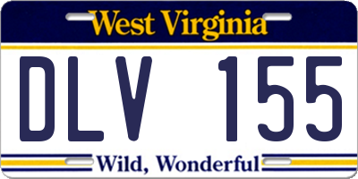 WV license plate DLV155