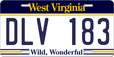 WV license plate DLV183