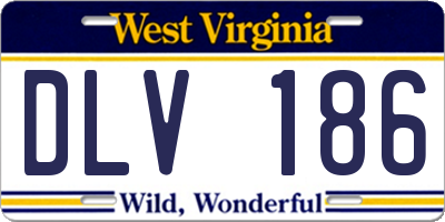 WV license plate DLV186