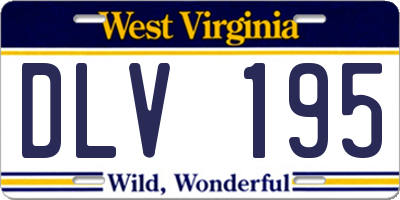 WV license plate DLV195