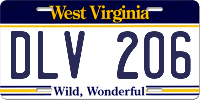 WV license plate DLV206