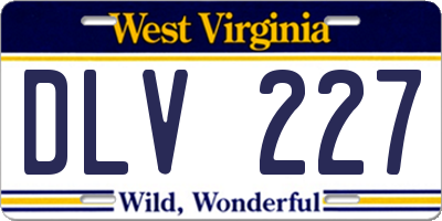 WV license plate DLV227