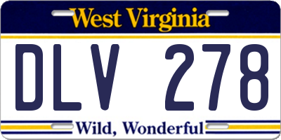 WV license plate DLV278