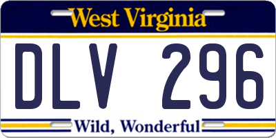 WV license plate DLV296