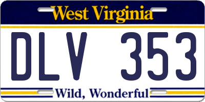 WV license plate DLV353